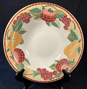 Pier 1 Imports Mosaik Obst groß 12" Seite/Pasta/Salat Servierschale Steinzeug - Bild 1 von 6