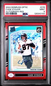 2024 Donruss Optic Cade Stover Red Autograph #218 /75 PSA 9 RC Texans - Picture 1 of 3
