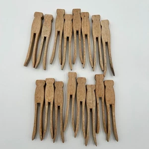 Vintage Holz quadratische Wäscheklammern 16 Stück verwittertes Holz Handwerk primitives Dekor - Bild 1 von 5