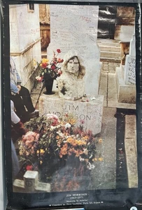 Jim Morrison Grave Poster 1988 Pere Lachaise Paris Vintage 35x23 Doors - Picture 1 of 18