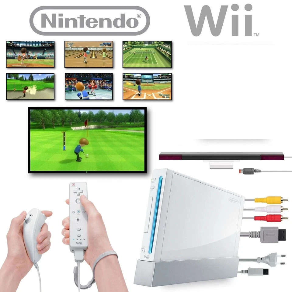 Nintendo Wii Console Con Wii Gioco Originale A Sorpresa  completa - Immagine 1 di 1