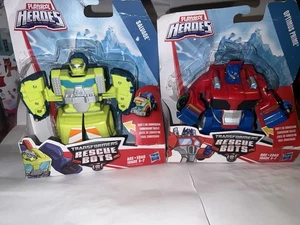 lot of 2 Playskool Heroes Transformers Rescue Bots Academy Salvage and optimus - Picture 1 of 10
