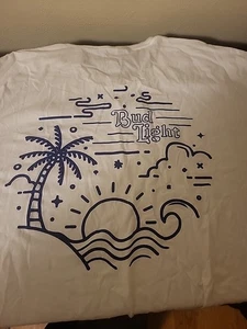 White Bud Light Palm Trees T Shirt - Picture 1 of 3