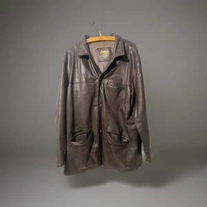 Dunkelbraune Lederjacke Camel Collection aus Ziegenleder Gr L - Bild 1 von 8