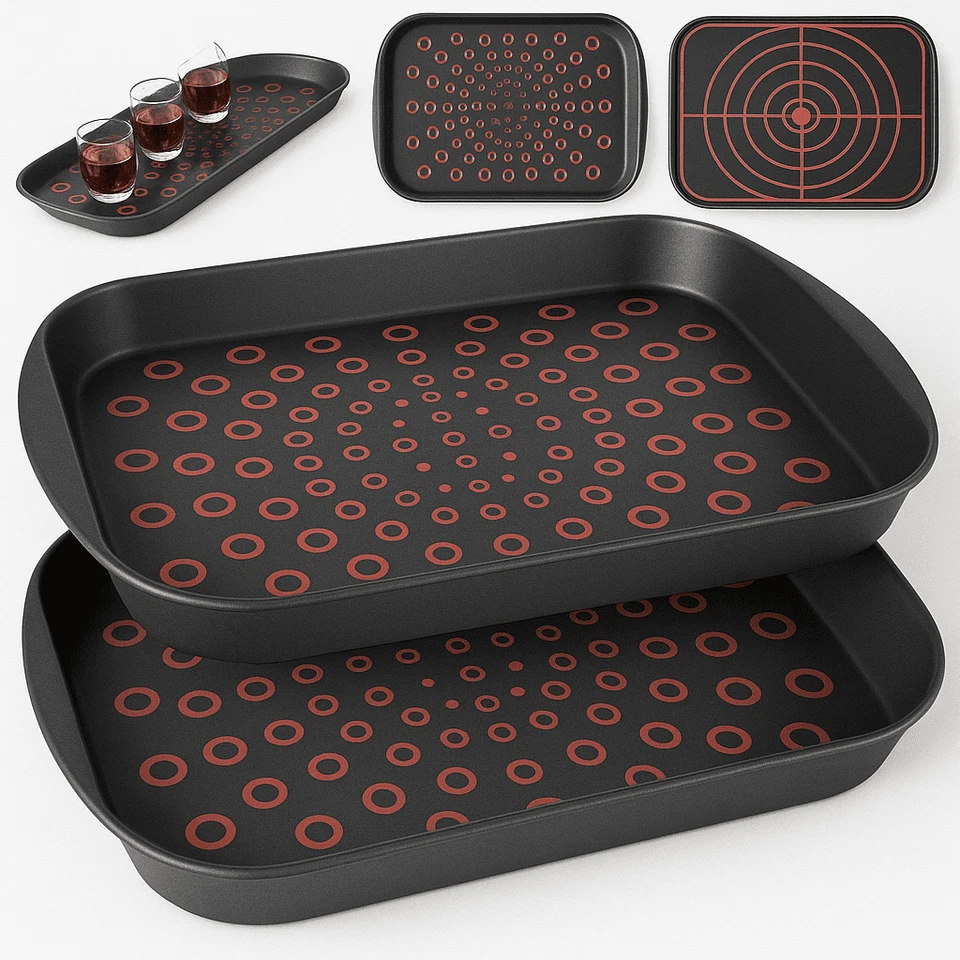 Serviertablett Set Frühstückstablett Gastro Rutschfest Kunststoff Tablett Griff - Bild 1 von 4