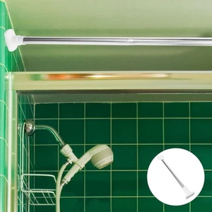 Shower Curtain Rod Telescopic Bathroom Rods No Drilling for Windows - Picture 1 of 12