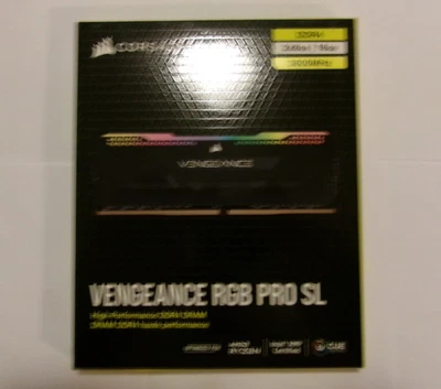 Corsair Vengeance RGB Pro SL 16GB Desktop Memory -CMW16GX4M2D3600C18 18-22-22-42 - Image 1 of 2