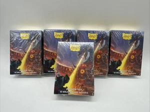 DRAGON SHIELD Bundle Of 5 Japanese size Brushed Art Sleeves 60 CARD SLEEVES DECK - Picture 1 of 3