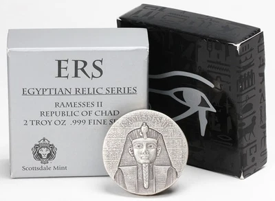 2017 Chad Egyptian Relic Series Ramesses II 2 oz .999 Fine Silver Coin - Image 1 of 3