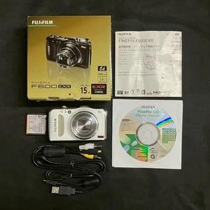 Fujifilm FinePix F Series F600EXR 16.0MP Digital Camera - White from Japan Used - Picture 1 of 13