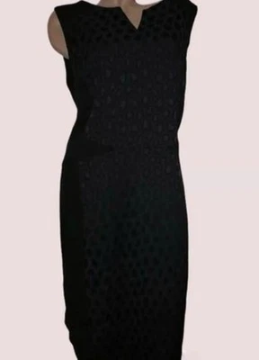 Vestido midi George negro y azul para mujer elegante sin mangas talla 4XL Foto 1 de 4