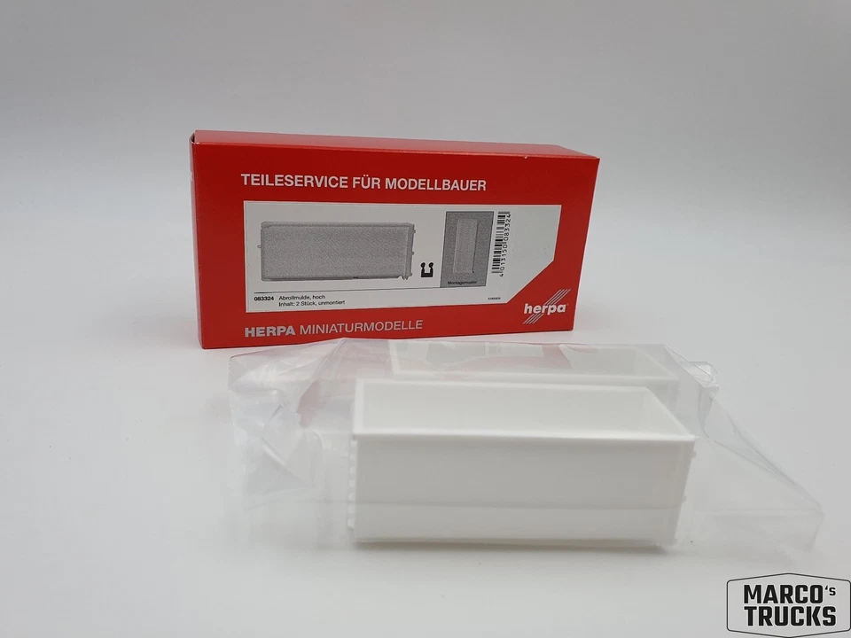 Herpa Roll-off trough UBOXX Content: 2 Piece No. 083324 – 1:87 - /HN2099 - Image 1 of 1
