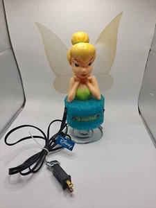 Tinker Bell Night Light 10. 5" Tall w Blue Popcorn Base Lamp Disney Princess Vtg - Picture 1 of 9