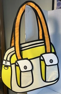 2D Style Cartoon Handbag Shoulder Straps Purse Optical Illusion - Picture 1 of 17