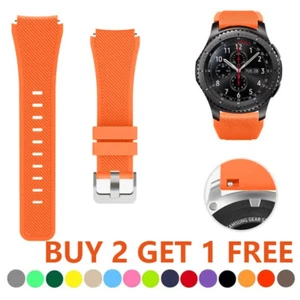 Cinturino Cinturino Silicone per Samsung Galaxy Watch 3 45mm 46mm Gear S3 22mm Sport - Foto 1 di 46