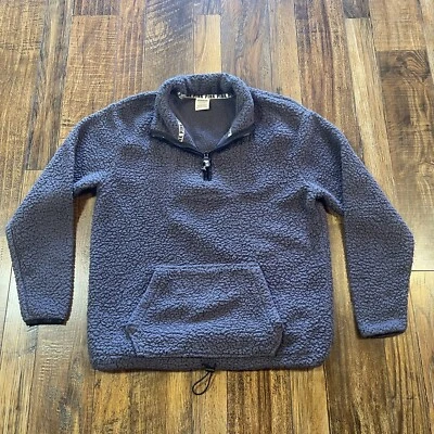 Pullover Victoria's Secret ROSA Sherpa 1/4 Cremallera Polar Talla S Gris Foto 1 de 4