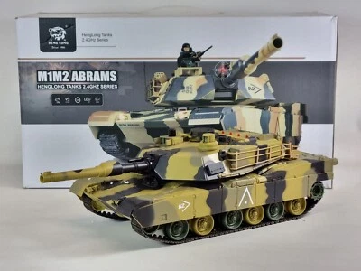 RC Tank BB 1:24 Heng Long US M1A2 Abrams Radio Control RC 2.4g Sound Tank Model - Image 1 of 4
