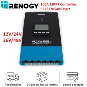 Renogy 12V/24/36V/48V Rover 100Amp MPPT Solar Charge Controller RS232 RS485 Port - Picture 1 of 8