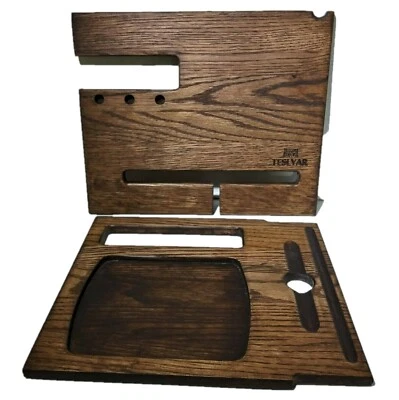 Teslyar Wood Phone Docking Station Key Holder Desk Top Organizer New In Open Box - Image 1 of 4