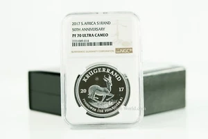 South Africa 2017 1 Rand Krugerrand 50th. Silver Proof Coin NGC PF70 - Picture 1 of 6