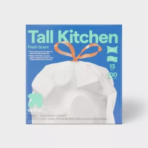UltraStretch Tall Kitchen Drawstring Trash Bags - Fresh Scent - 13 Gallon-up&up™ - Picture 1 of 5