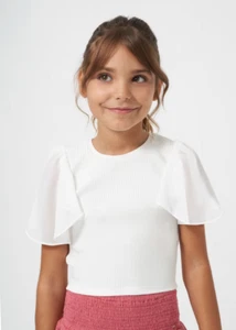 MAGLIA T SHIRT MAGLIE RAGAZZA MAYORAL 06004 6004 COTONE 28 BIANCO ORIGINALPE2024 - Picture 1 of 6