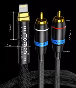 For Usb lightning to 2rca cable dual high end silver-plated RCA Cable for phone - Picture 1 of 5