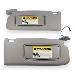 2005-2007 Volvo S40 Driver & Passenger Side Sun Visor Pair Set Gray Vinyl - Picture 1 of 7