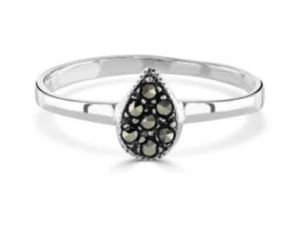 Plata de Ley Anillo de Marcasita 8x7mm - Imagen 1 de 1