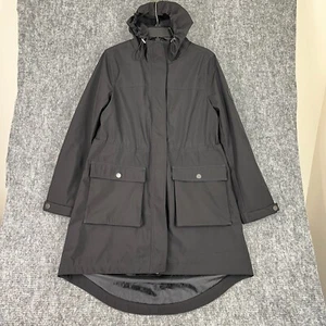 DKNY Jacket Womens M Water Resistant Hooded Long Line Parka Mob Wife Trench - Picture 1 of 9