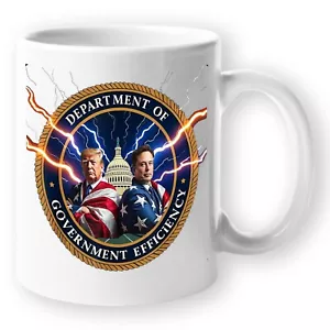 Doge Department of Government Efficiency Coffee Mug Lightening Badge - 11oz - Picture 1 of 10