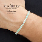 MEGBERRY® Mens Beaded Bracelet 925 Sterling Silver & Chinese Amazonite UK 
