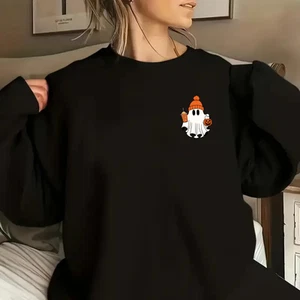 Sudadera Fantasma Temporada Espeluznante Halloween Bolsillo Talla Fantasma Pullover Unisex Sudor - Imagen 1 de 11