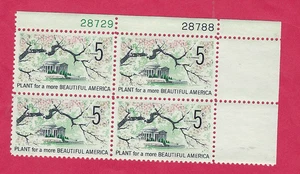 US  SCOTT # 1318 5¢  BEAUTIFICATION AMERICA PLATE BLOCK of 4 1966  28729UR  MNH - Picture 1 of 2