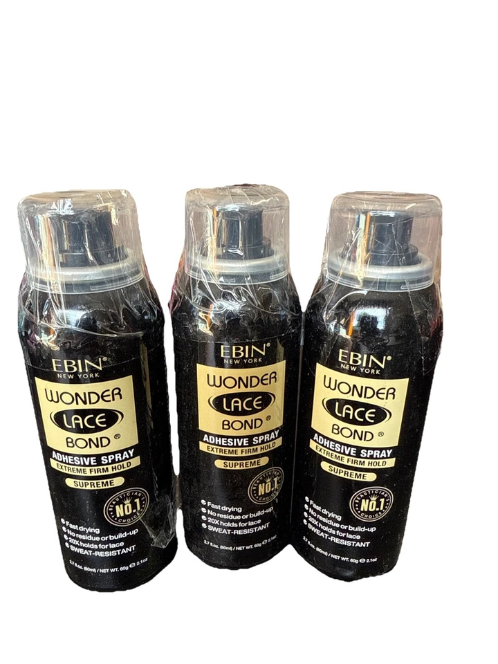 3 X Ebin New York 80ml | Wonder Lace Bond Wig Adhesive Spray | Supreme