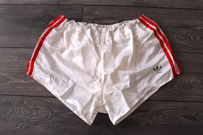 ADIDAS MADE IN WEST GERMANY SHORTS ORIGINALS VINTAGE RETRO NYLON WHITE SIZE D7 L - Image 1 of 4