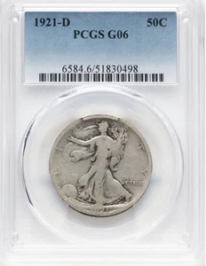 1921-D Walking Liberty Half Dollar Good-6 PCGS - Bild 1 von 4