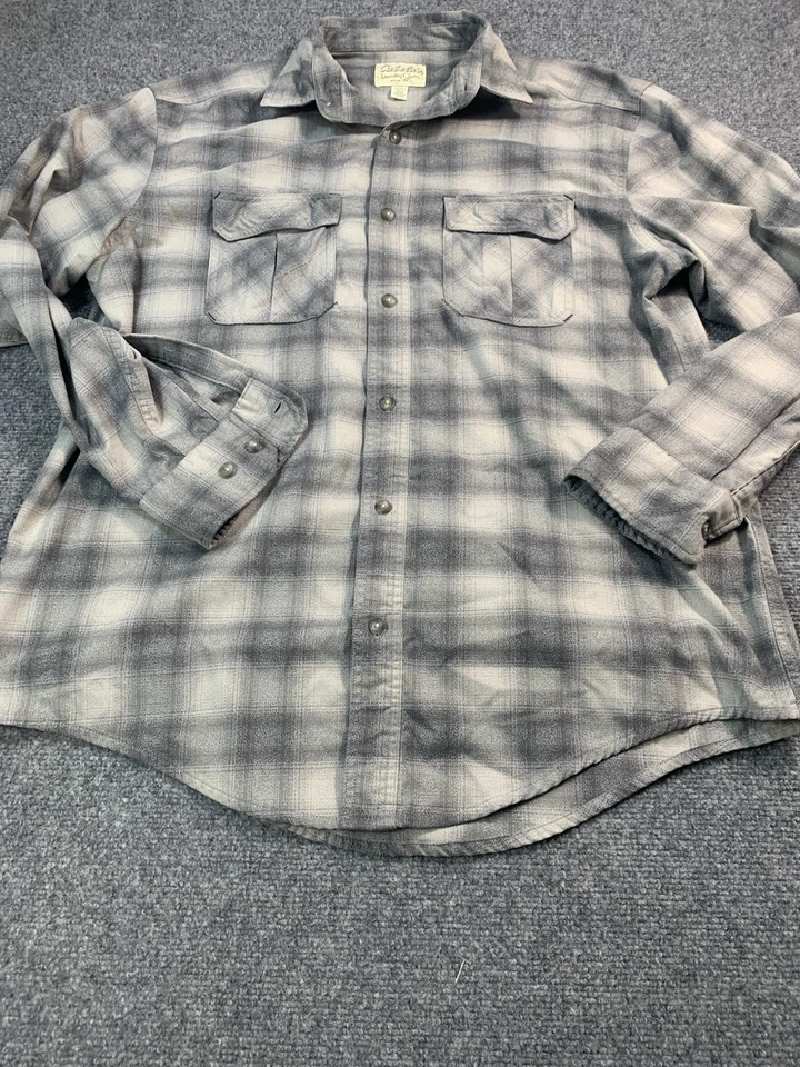 Cabela's Shirt Mens Large Gray Plaid Long Sleeve Button Up Outdoor Camping - Image 1 of 4