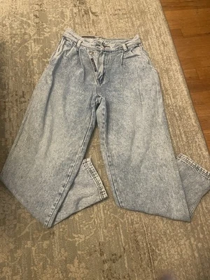 Vintage 90s Bugle Boy Forward Track Light Denim baggy fit pleated front jeans 29 - Image 1 of 4