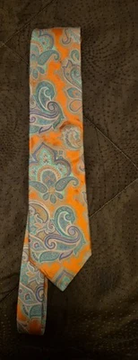 Corbata de cuello ALTEA MILANO naranja SEDA PARA HOMBRE HECHA EN ITALIA Foto 1 de 4