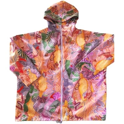 Gorman Michelle Morin Womens Iris Vein Rain Jacket Coat Size S / M Bright Floral - image 1 of 4