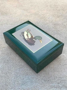 Vintage Otagiri Japan grüne Stockente Schmuck Spieluhr spielt "My Way" - Bild 1 von 6