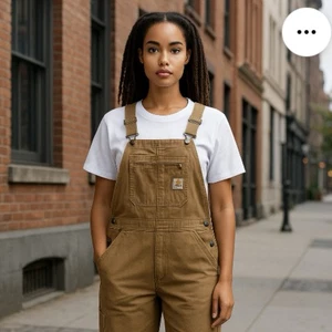 Carhartt Women’s Light Brown Loose Fit Bib Overalls Size Small 4–6 - Picture 1 of 10