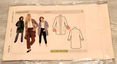 Style Arc Sewing Pattern "LOREN JACKET"  Women Sizes 18-30, 2 lengths,  MLJB010L - Image 1 of 3