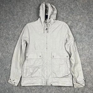 Pretty Green Jacket Mens Small LINEN Smock MOD Oasis Hooded Light Windbreaker - Picture 1 of 20