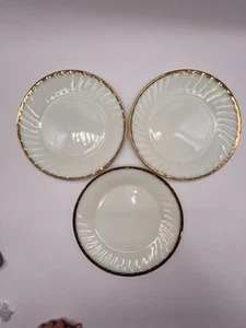 Vintage Anchor Hocking Fire King Golden Shell 9" Milk Glass Dinner Plates Set 3 - Picture 1 of 5
