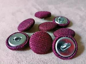 5er Set Polsterknöpfe Pulsanti Occhielli Con Rivestito Tessuto Lilla, Melanzane - Foto 1 di 3