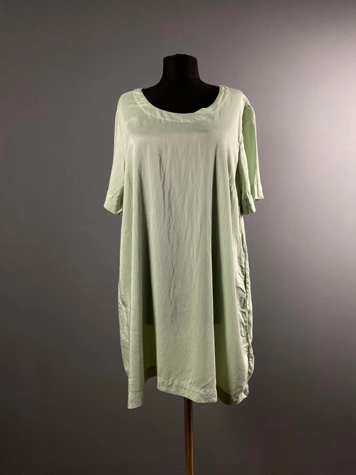 Raro Vestido Túnica Grizas Para Mujer Verde Claro Menta Bambú Seda Talla L Foto 1 de 4