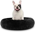 Dog Bed Fluffy Soft Comfy Calming Donut Cat Beds Warm Pet Round Plush Puppy Beds