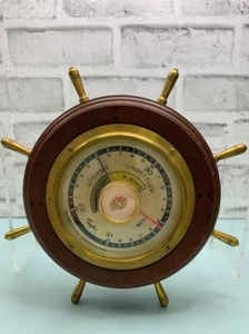 Vintage Genuine Mahogany Barometer Nautical Ships Wheel Taylor Instrument Co. - Picture 1 of 5
